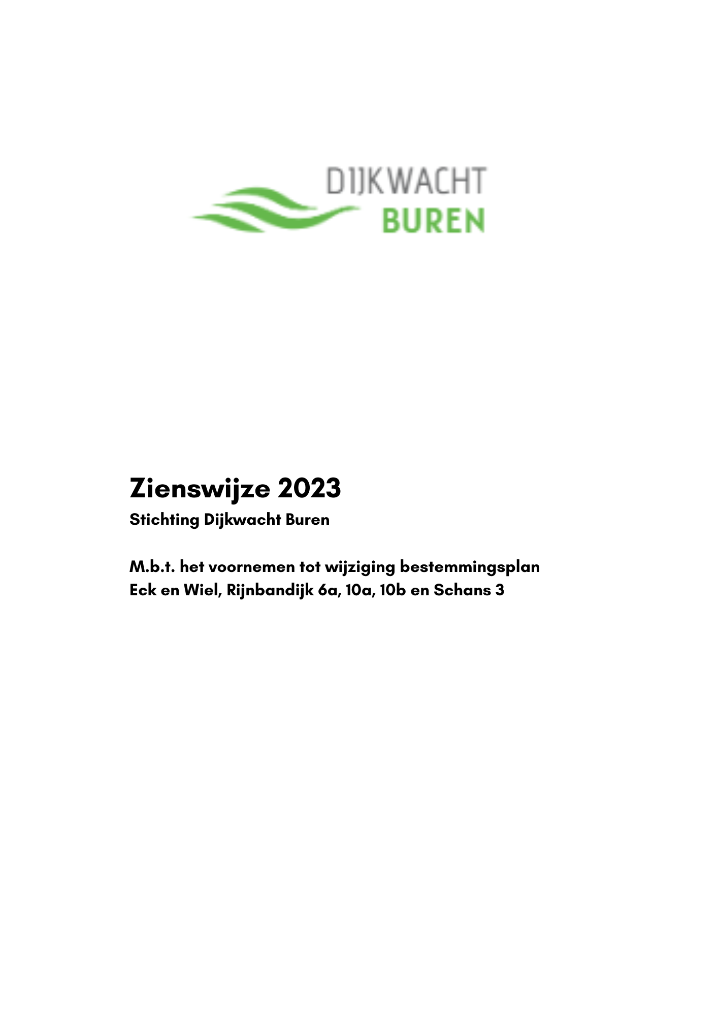 Zienswijze 2023 Stichting Dijkwacht Buren