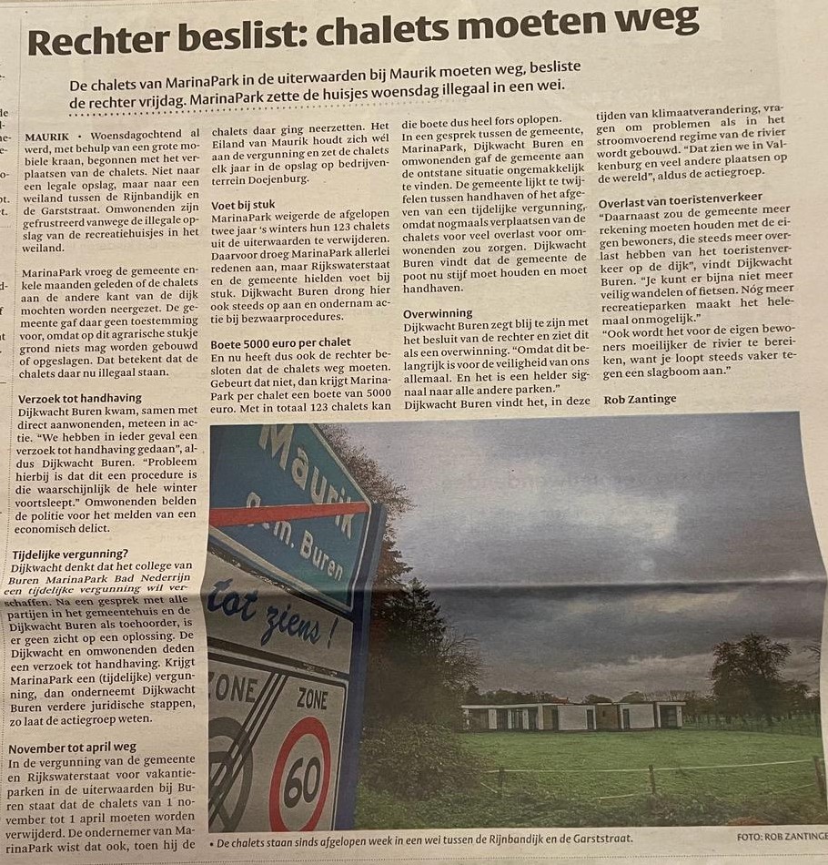 Rechter beslist chalets moeten weg